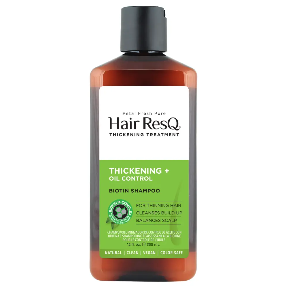 Hair ResQ Thickening Shampoo for Thinning Hair, Strengthening Formula with Biotin B-Complex & Caffeine for Scalp Care & Oil Control, 12 oz, Haircare, Anti Thinning Shampoo, Cleansing