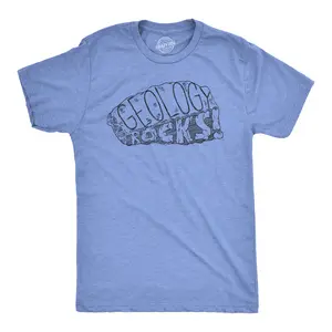 Geology Rocks T Shirt Funny Science Pun Geologist Cool Tees for Scientists Mens Funny T Shirts Cool Vintage Fashion T-Shirt Gift Classic Menswear Funny Science Short Sleeve Novelty Tees for Guys Light Blue
