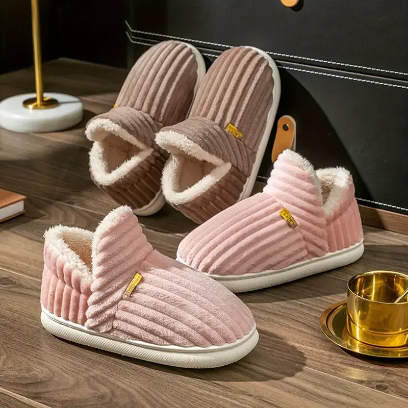 Women Cozy Fuzzy Slippers,Warm Closed-Toe Soft Sole Comfort Shoes for Winter,Plush Home Slippers with Fuzzy Lining for Cold Weather