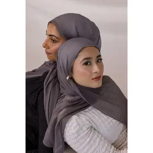 VELA Charcoal Gray Crinkle Chiffon