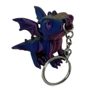 Baby Dragon Keychain - multiColor Design with Chain Attachment