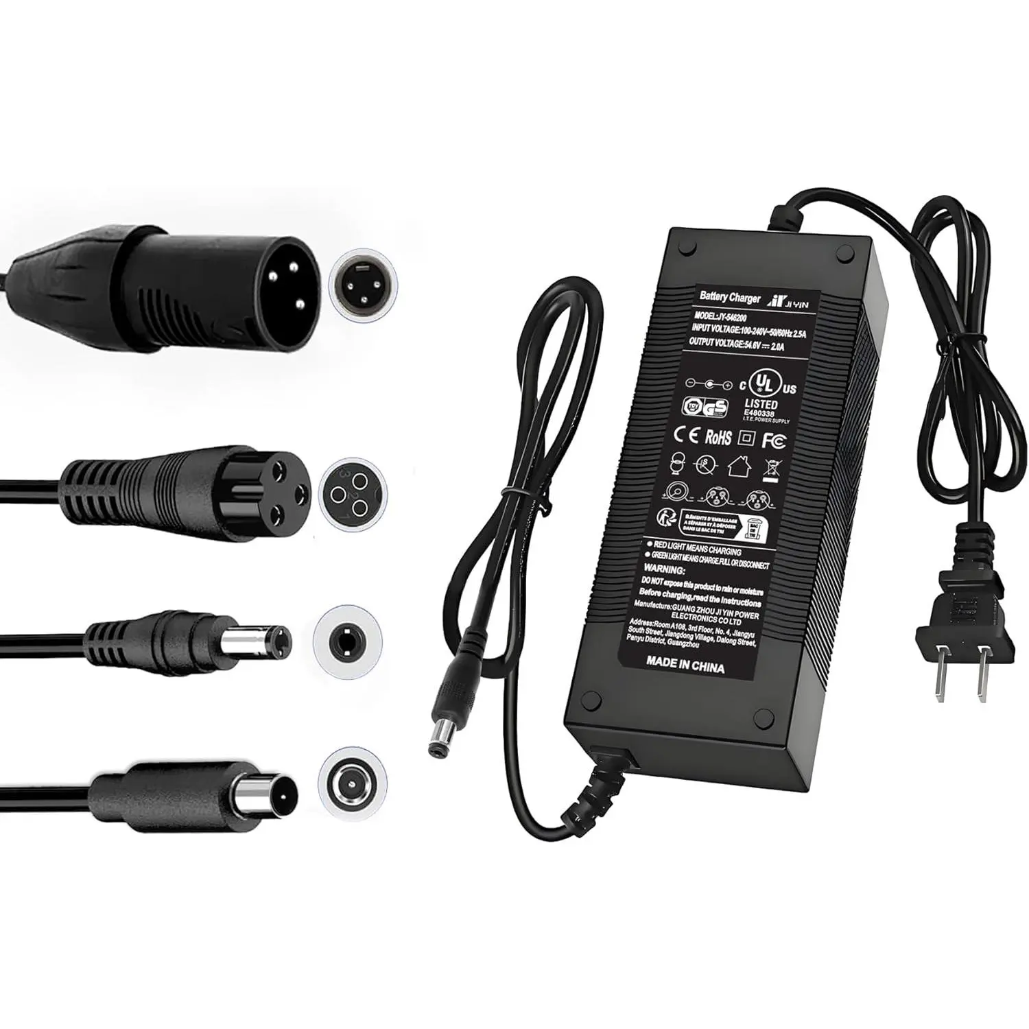 UL Certified 54.6V 2A Fast Electric Bike Charger for 48V Ebike  - Compatible with Lectric XP 2.0/3.0, Ecotric City/Beach, Evercross H5/H7