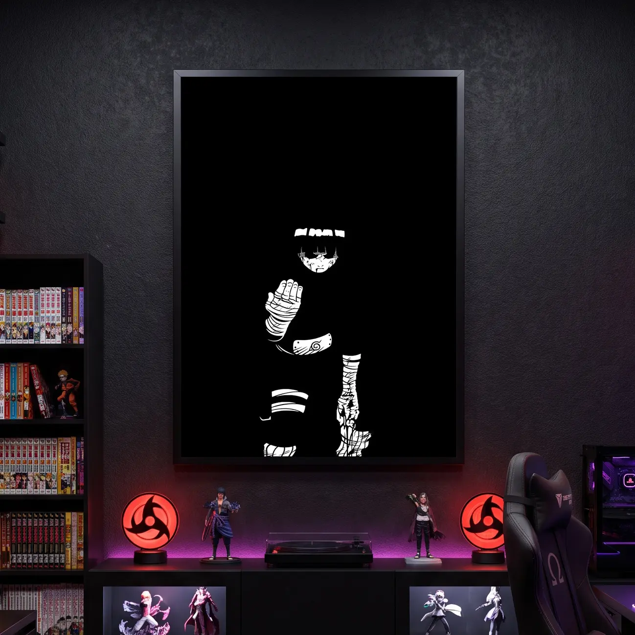 Naruto Anime Rock Lee Canvas Poster Print Ninja Art Manga Naruto Shippuden Wall Art Anime Lover Gift