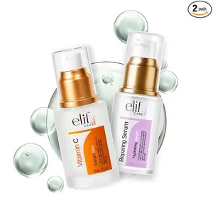 Elif Care 2-in-1 Hydrating & Brightening Facial Serum Set Vitamin C Hyaluronic Acid Anti-aging Deep Moisture Dark Spot Corrector Vegan All Skin Types 2 x 1.0 fl oz