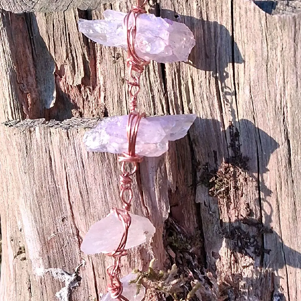 "The Alchemist" Raw Amethyst Vertical Bar Necklace