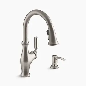 Kohler K-R11921-SD-VS | Worth Pull-Down Kitchen Sink Faucet With Two-Function Sprayhead in Vibrant Stainless