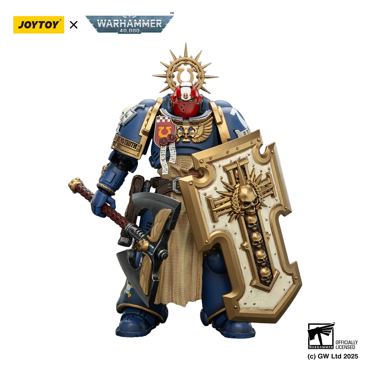 JOYTOY Warhammer 40,000 1/18 Ultramarines Metaurus Action Figure - Power Axe, Stormshield, Plasma Pistol - JT02786, Collectible Figure, Anthropomorphic, Hyper-Realistic, Non-Toxic, Screen-Accurate, Anthropomorphic Action Figures