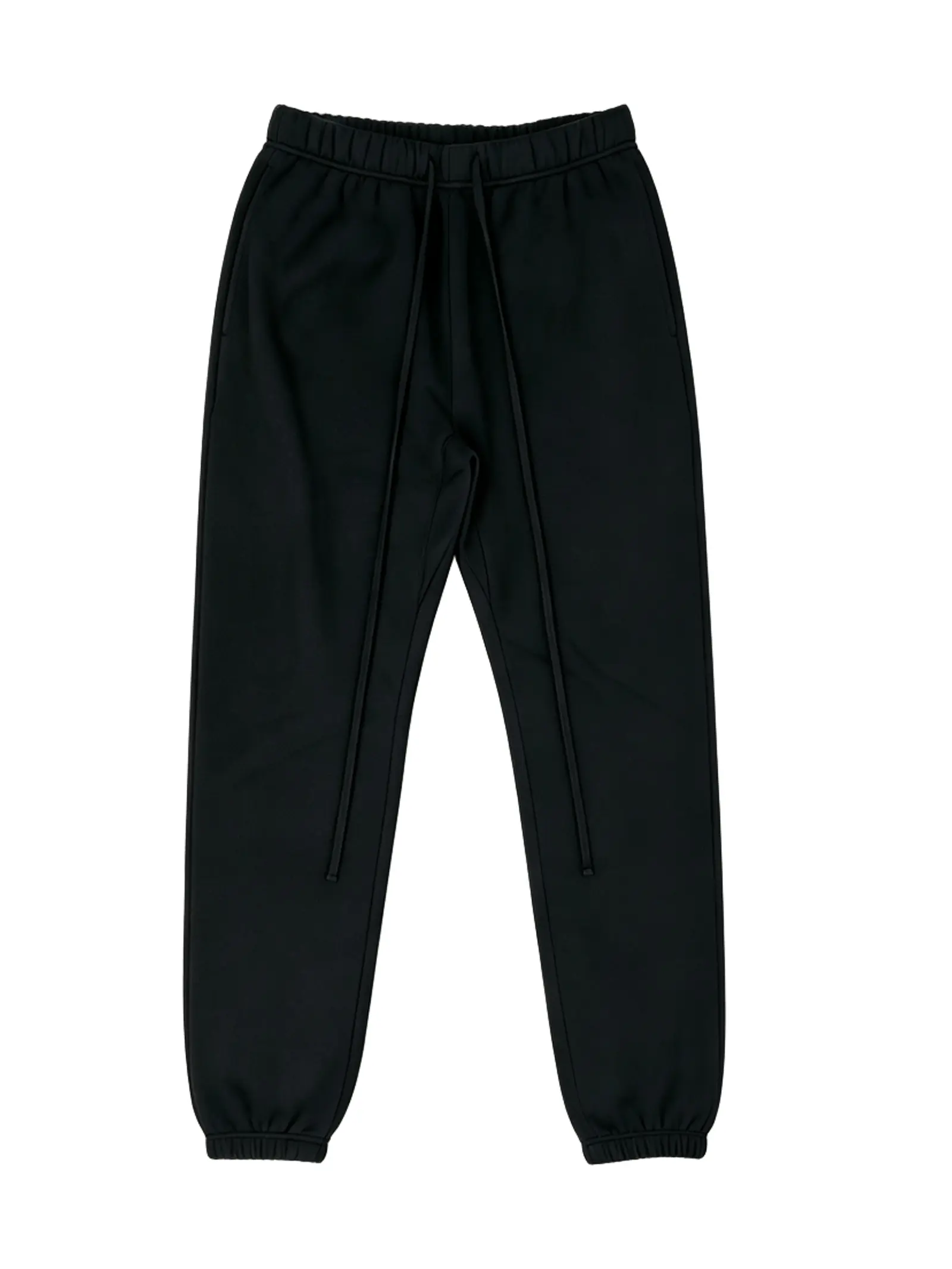 Unisex Oversized Classic Black Sweatpants Cuffed Elastic Waist Drawstring Joggers Loose Fit Streetwear Running Workout Casual Daily Loungewear For Men Women