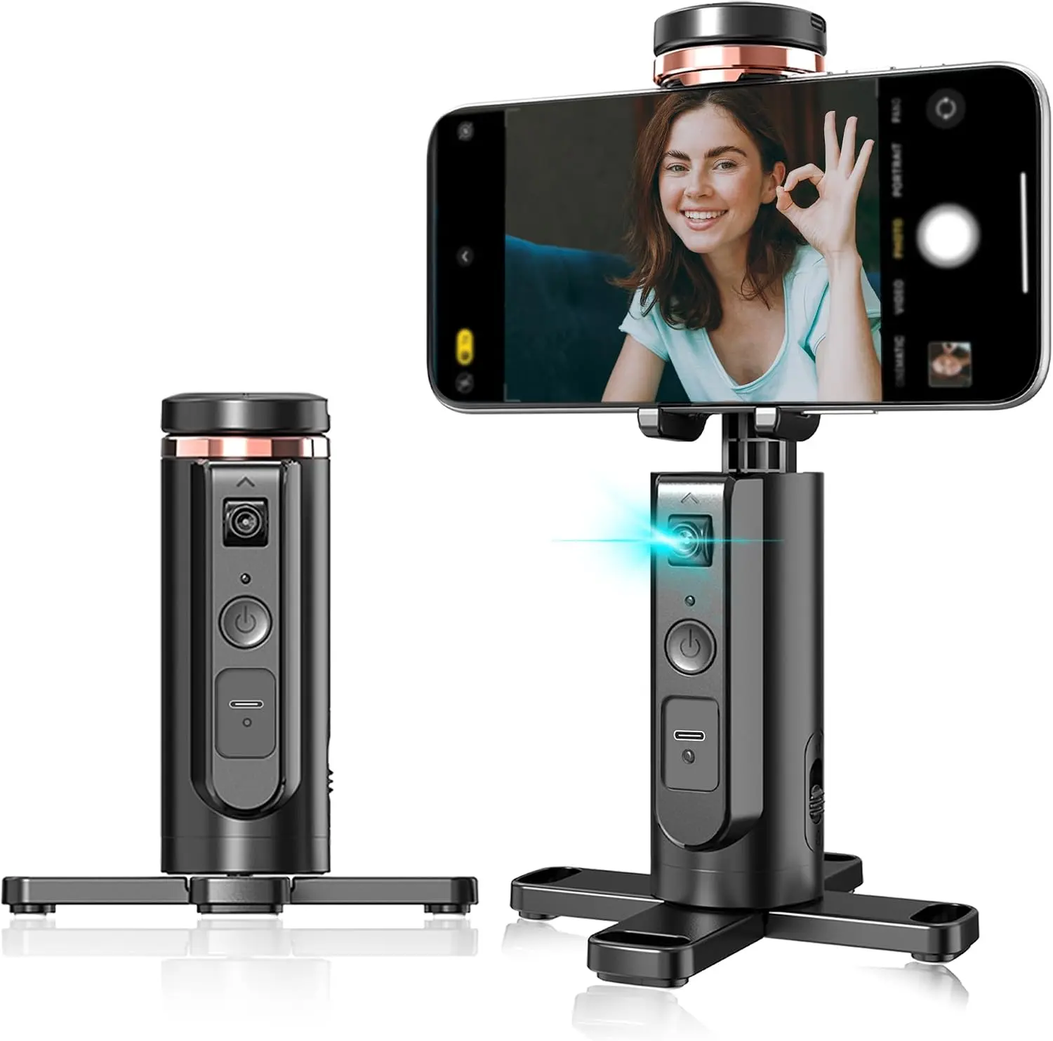 Revolutionary Auto-Tracking Phone Tripod with 360° Rotation and Gesture Control for Effortless Recording and Streaming