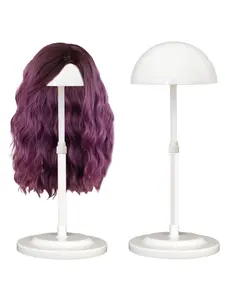 Adjustable Height Wig Stand, Plastic Portable Wig Holder, Non-Slip Firm Base, Multi-Wig & Hat Display Rack, All Seasons Use, Wig Stand Tool