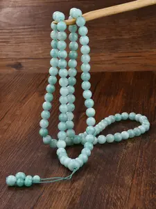 Natural Stone Long Necklace, 99 Beads Mala Prayer Bead Chain, Bohemian Style Simple Jewelry, Unisex Fashion Accessory