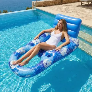 Large Inflatable Leaf Float with Backrest and Cup Holder, Pool Floating Lounger for Lakes Beach Parties, Sunbathing Chair