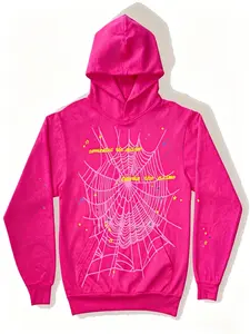 Men's Oversized Y2K Hoodie - Casual Fashion, Hip Hop Spider Web Pattern, Graphic Alphabet Print, Harajuku Vintage Punk Rock Long-Sleeve Street Wear Top
