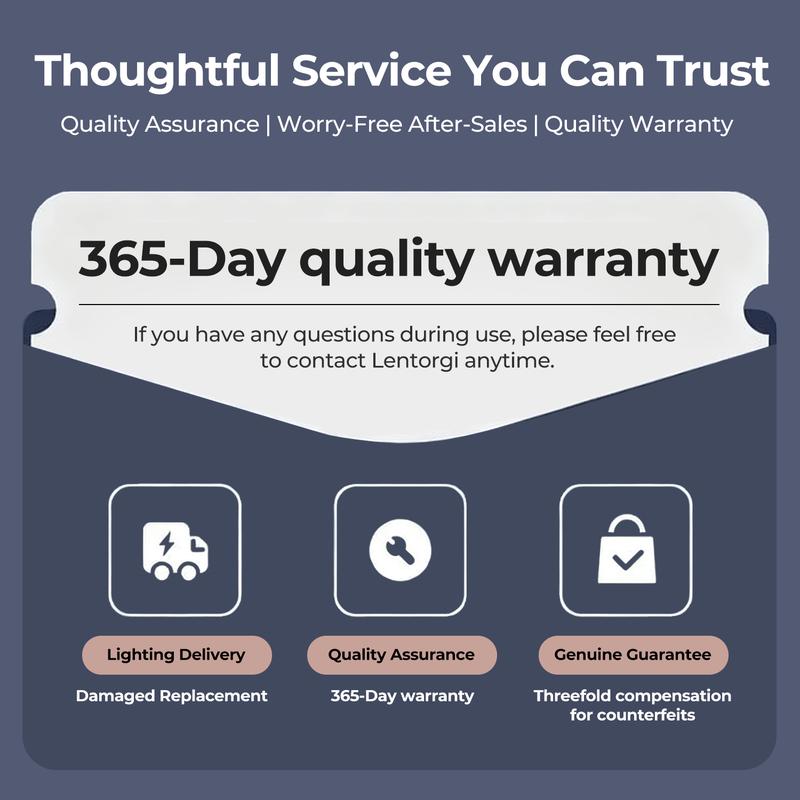 365-day warranty for worry-free quality and safety, outlet