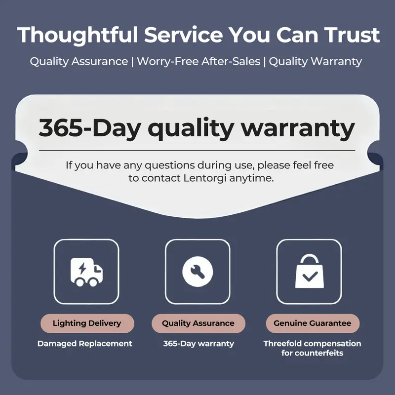 365-day warranty for worry-free quality and safety, outlet
