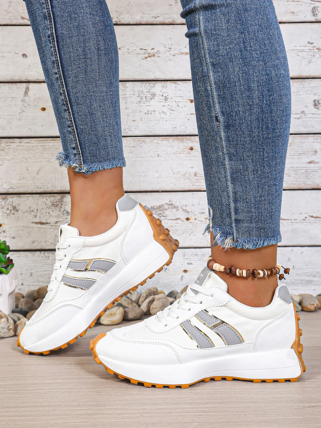 Women's Running Shoes, Running Casual Sneakers, Running Footwear, Running Sports Shoes, Sporty Running Shoes, Casual Patchwork Design, PU Leather Upper, Rubber Sole, Lightweight & Comfortable, All-Season Training Shoes