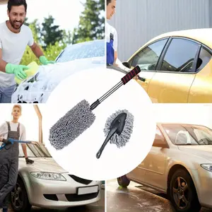 2 Pieces Car Duster Set, Soft Microfiber Car Duster Interior Exterior, Scratch Free Auto Cleaning Brush with Extendable Handle, Multipurpose Dusting Tool for Auto Office Home Furniture