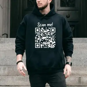 "Fu" Qr Code Sweater, Funny "Fu" Qr Code Men's T Shirt Sweatshirt Hoodie, Hidden Message Qr Code, Unisex Sweater Pullover Tee