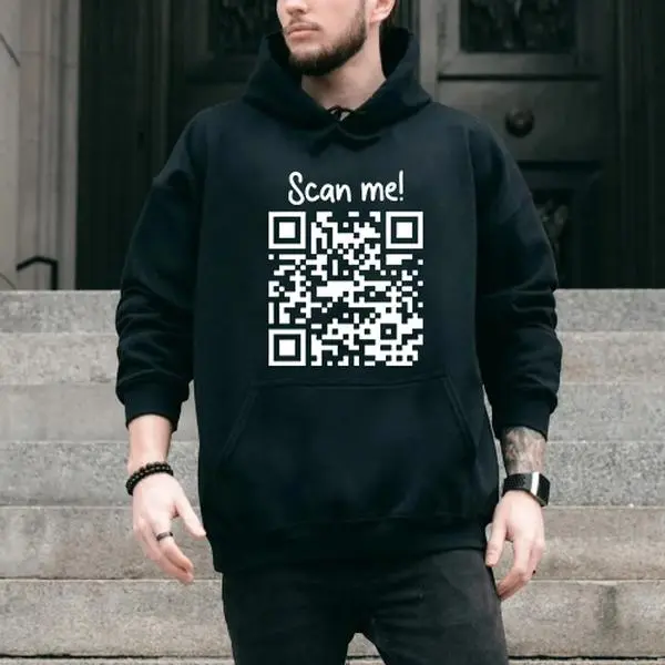 "Fu" Qr Code Sweater, Funny "Fu" Qr Code Men's T Shirt Sweatshirt Hoodie, Hidden Message Qr Code, Unisex Sweater Pullover Tee