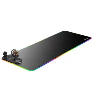 Gaming Mouse Pad with Magnetic Wireless Charging, RGB Black Mousepad Desk Mat with 15W Fast Charger, Waterproof Laptop Writing for Office, Home, Gaming Desktop Accessory shopblackfriday Christmas