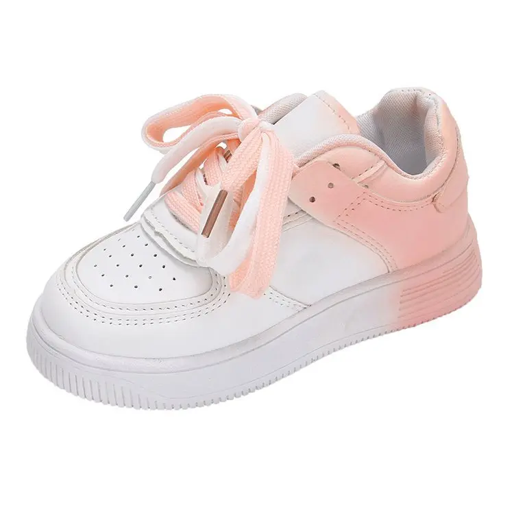 Fashionable Ombre Pink Sneakers for Toddlers & Big Kids – Soft PU Upper, Comfortable Fit, Great for Dance Class & Casual Outings
