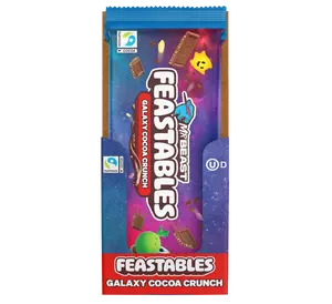 Feastables Galaxy Cocoa Crunch Chocolate Bar, 10 Count, Limited Edition for The Super Mario Galaxy Movie, Fairtrade Certified, Kosher, Perfect for Gifting or Snacking