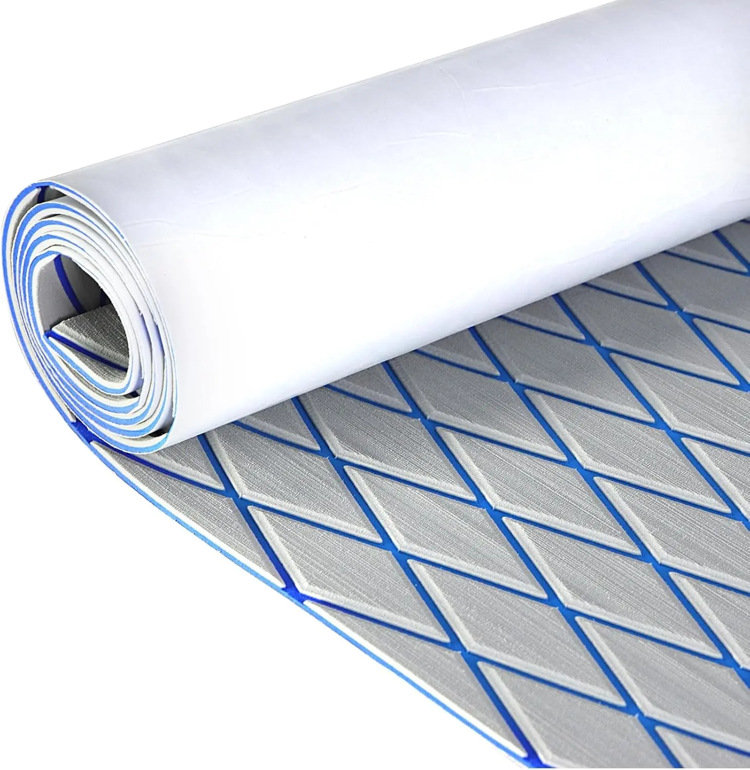 KXKZREN Premium EVA Foam Decking Sheet, Customizable Self-Adhesive Anti-Skid Diamond-Pattern Faux Teak Traction Pad, Waterproof Marine Flooring for Outdoor Marine Boat Accessories