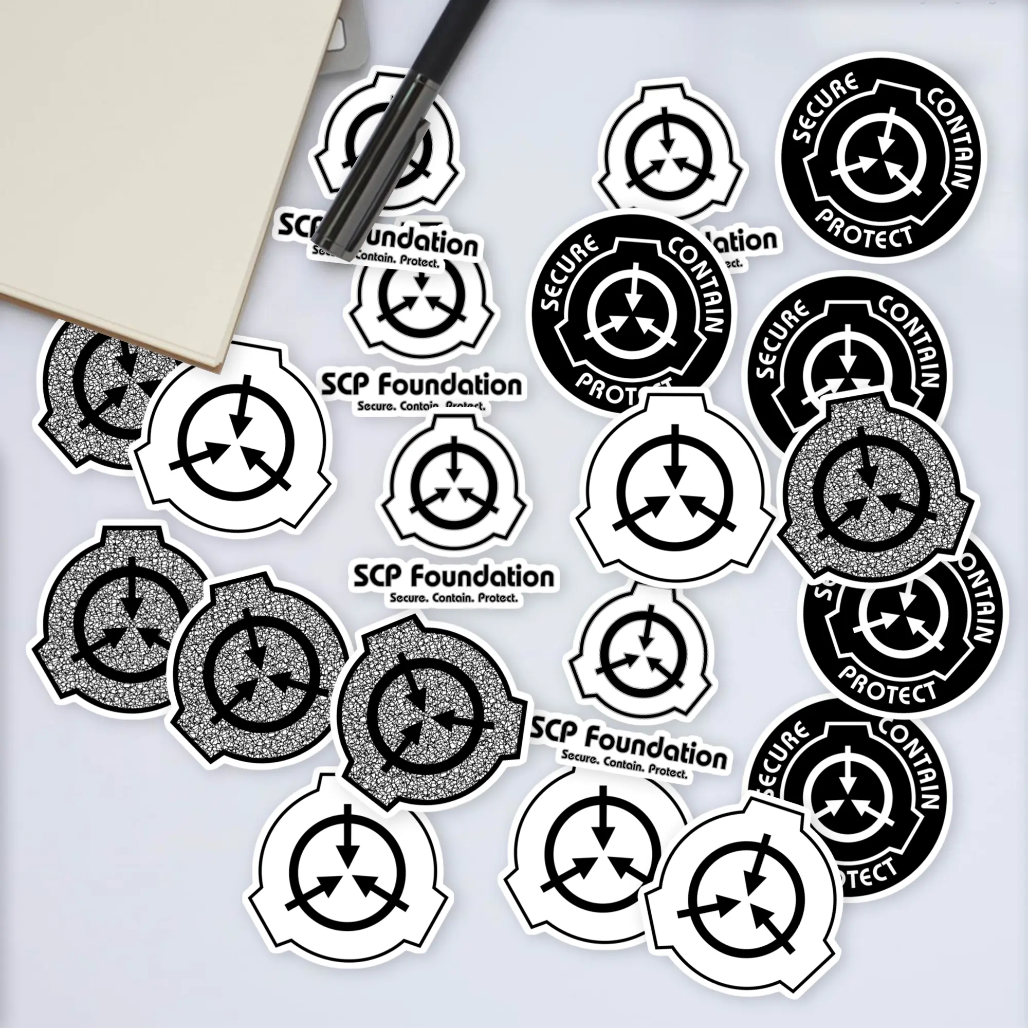 Stickers Pack 20 Pcs SCP Vinyl Foundation Colorful Aesthetic Water Car Laptop Bike Bottle Waterproof Bumper Luggage Skateboard Guitar