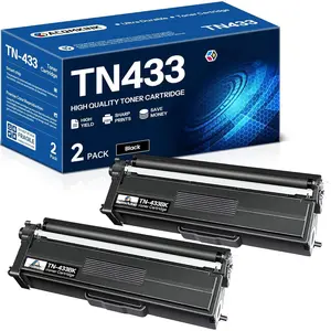 TN433BK TN433 High Yield Black Toner  Replacement for  TN-433 TN-433BK MFC-L8900Cdw HL-L8360Cdw HL-L8260Cdw Printer, TN4332PK