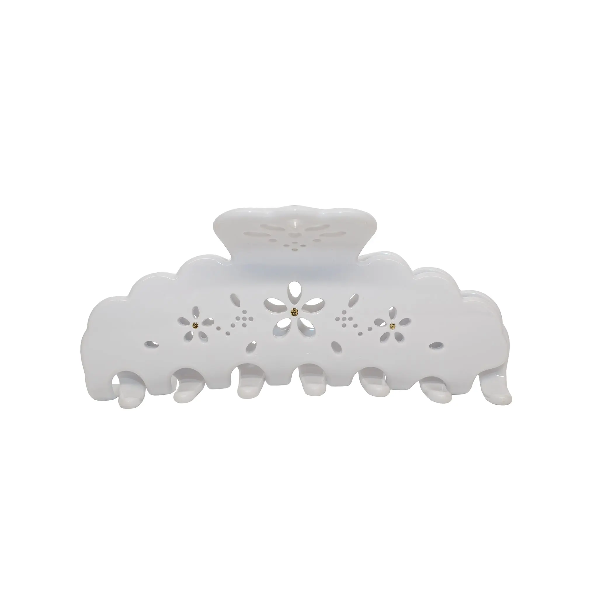 Emi Jay Big Effing Clip Hair Claw in Blanc Fleur Eyelet