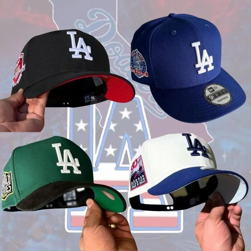 New Era MLB 59FIFTY Fitted Baseball Cap – NY Yankees LA Dodgers, Flat Visor, Authentic Streetwear