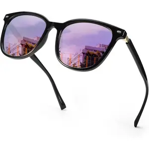 SIPHEW Fashion Oversized Sunglasses for Women Square Frames with UV Protection and Stylish Mirror Lenses Polarized Gray/Green Lens