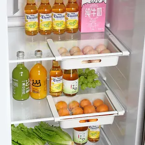 Drawer Egg Storage Box, Fresh Keeping Home Refrigerator Hanging Pull-Out Drawer Organizer, Convenient Kitchen Storage Solution