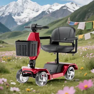 Mobility Scooter Designed for Adults: User-friendly Panel for Effortless Operation, 15-Kilometer Range for Daily Errands, Reinforced Material Construction, Solid Pneumatic Tires