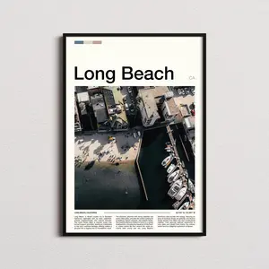 Long Beach Print Long Beach Poster Long Beach Wall Art Long Beach Art Print Long Beach Photo