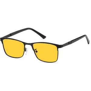 Blue Light Blocking and Night Vision Driving Glasses Men Metal Photochromic Lenses Computer Gaming Eyeglasses