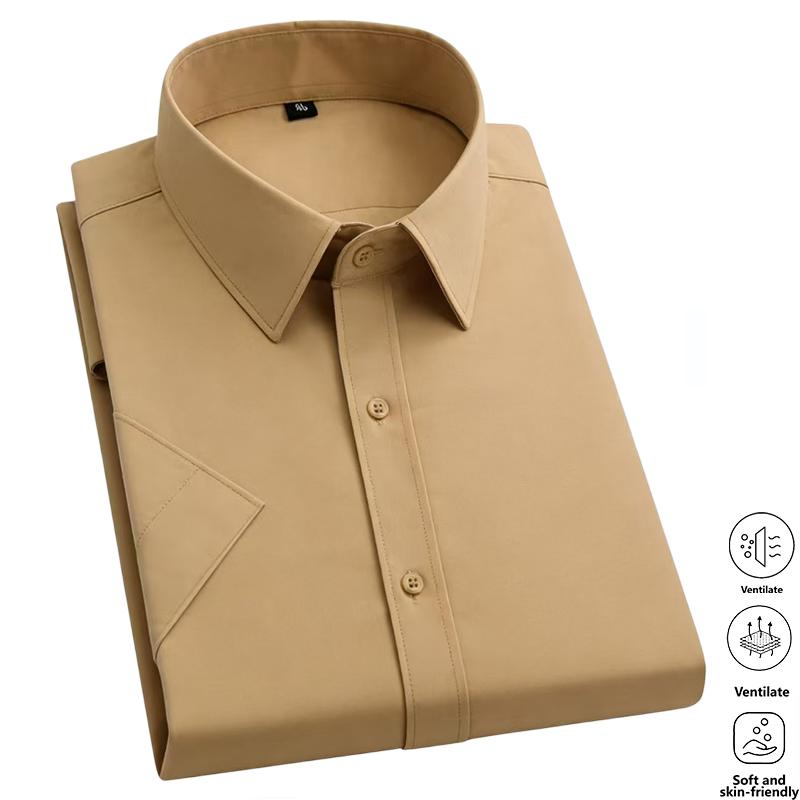 Men’s solid-color dress shirts, 5-pack — a light‑mature professional commuter style. Made from skin‑friendly, breathable, wrinkle‑resistant, non‑iron fabric that’s easy to care for and won’t lose shape. Classic notched lapel, single‑breasted design—simple Men’s solid-color dress shirts, 5-pack — a light‑mature professional commuter style. Made from skin‑friendly, breathable, wrinkle‑resistant, non‑iron fabric that’s easy to care for and won’t lose shape. Classic notched lapel, single‑breasted design—simple