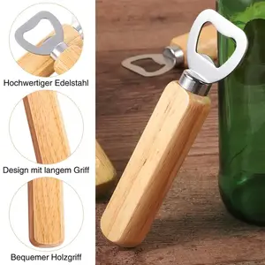 Zeawavsl 1pc Wooden Bottle Opener, Portable Beer Bottle Opener, Personalized Gift for Men, Wooden Bottle Opener for Home Bar