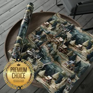 Paper Christmas Village Wrapping Paper Rolls, Christmas Village Gift Wrap, Snowy Village Gift Wrap, Christmas / Birthday Gift Wrap Rolls