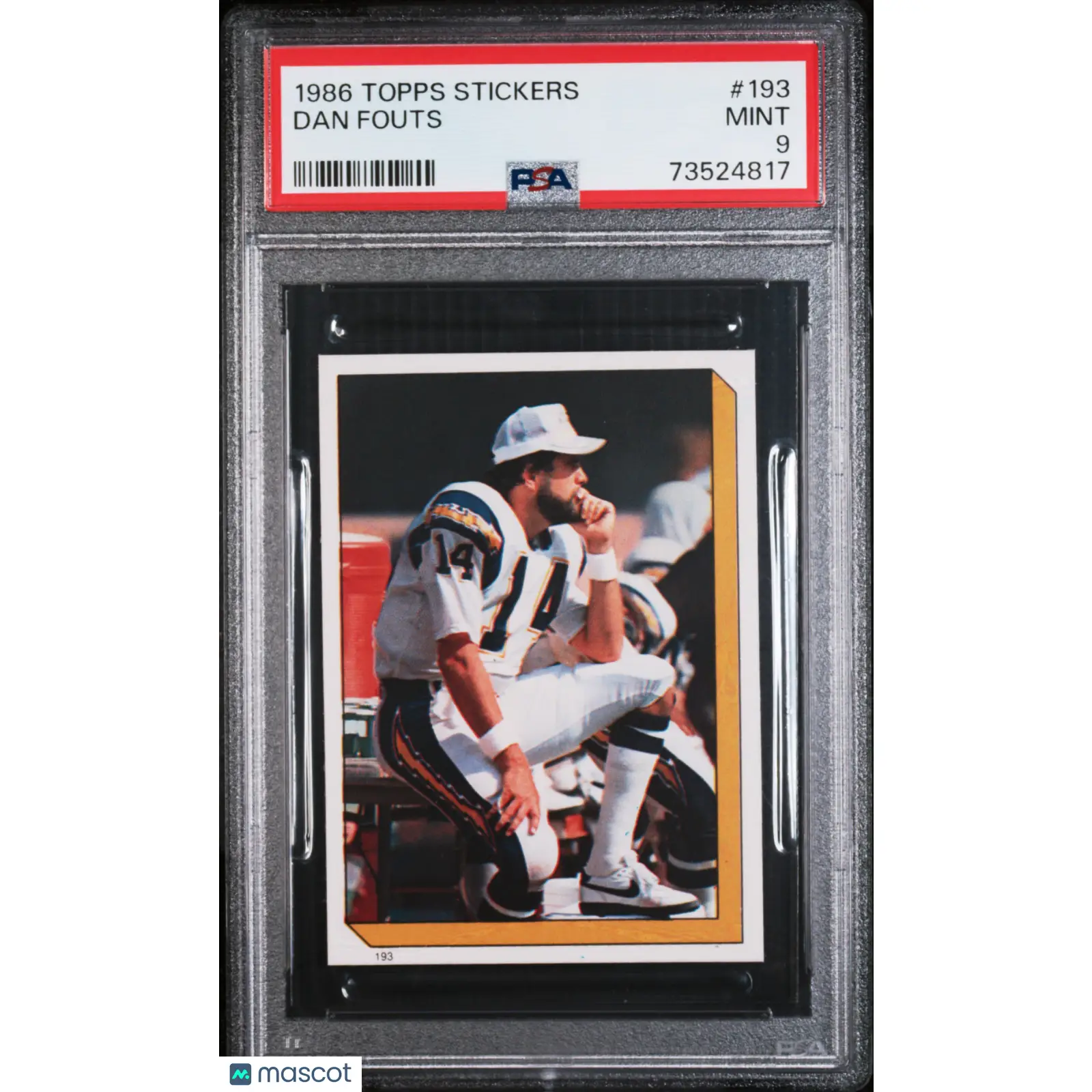 Dan Fouts PSA 1986 Topps Stickers Football #193 9 73524817