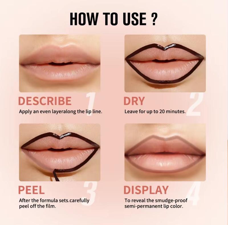 Shop Clearance Valentine's Day Gifts 4Pcs Peel Off Lip Liner Stain Set Waterproof Nude Matte Lip Tint Non Fading 24H Color Hold for All Skin Types Eyeliner