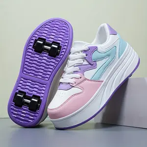 Retro Roller Skate Sneakers - Versatile, Detachable Wheels Outdoor & Streetwear, Comfortable, All-Season