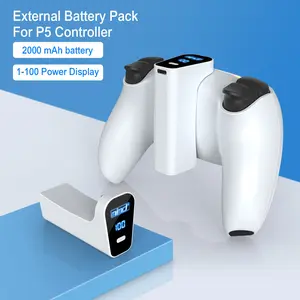 Mimd Rechargeable Battery Pack for PS5 Controller, Type-C Battery Pack with LED Light, Gaming Controller Back Clip Battery Pack
