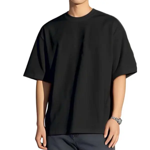 Black & White Basic Tee |     Oversized/Regular Fit Solid Color Crew Neck Short Sleeve Unisex