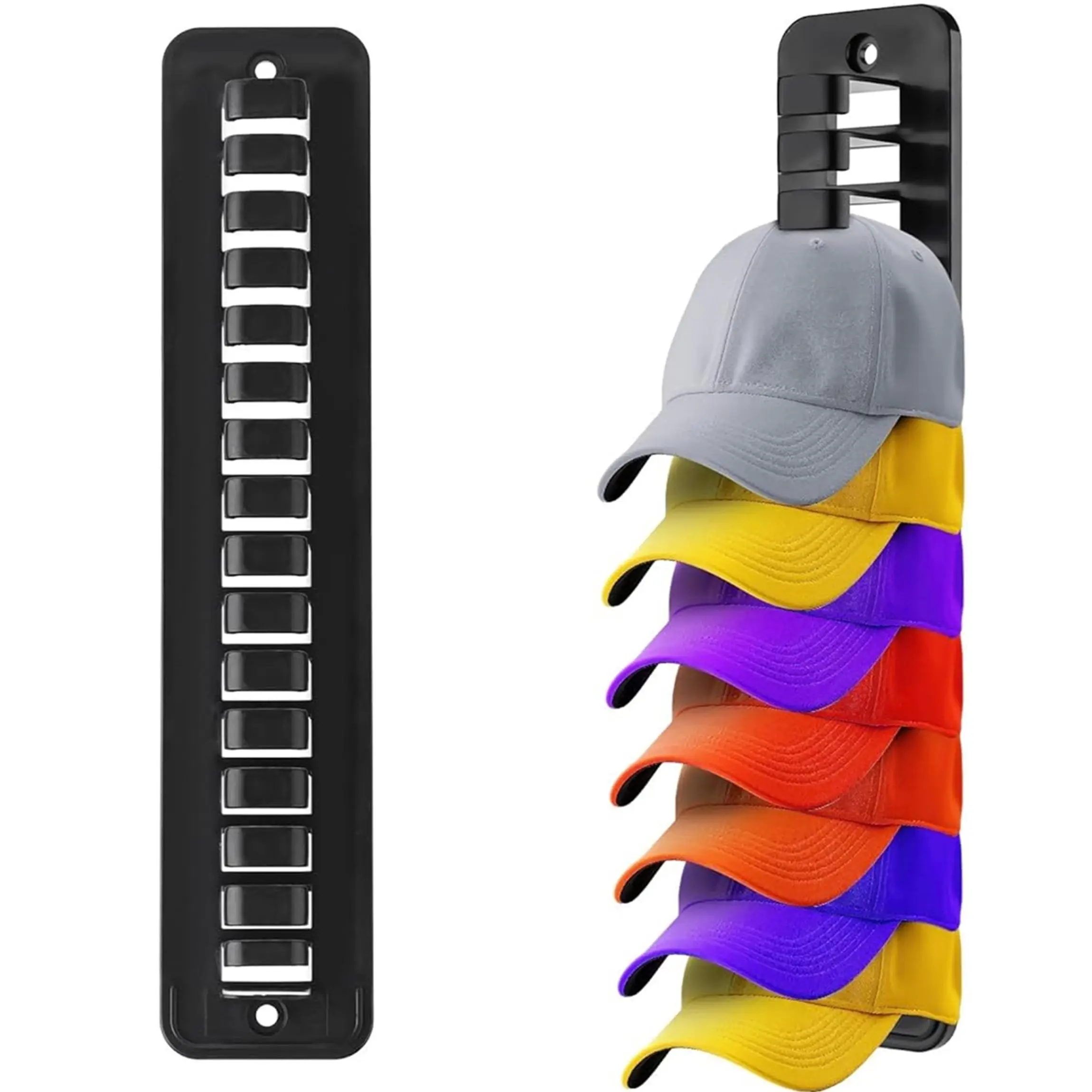 Baseball Cap Storage Rack, 1/2 Counts Large Capacity Wall Mounted Hat Display Rack, Hat Storage Organizer for Bedroom Door Wardrobe, Home Organizer