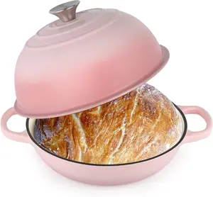 6QT Bread Dutch Oven Pot with Lid, Enameled Cast Iron Dutch Oven for Sourdough Bread Baking, Roasting, Stewing and Soup, Non-Stick Enamel Cookware for Oven/Stovetop,  for Homemade Bread,