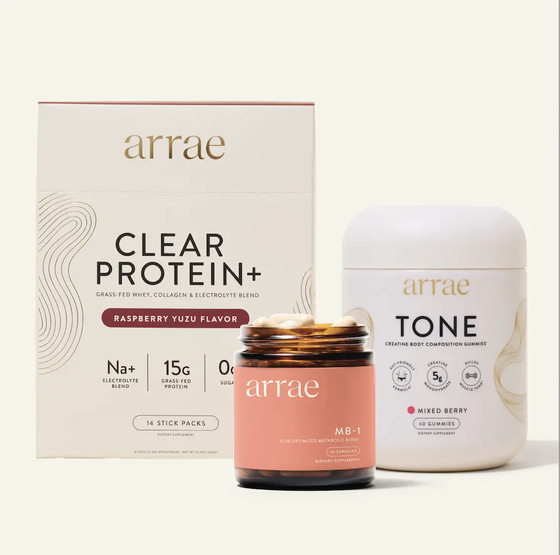 Arrae Lean & Define + | Natural Energy, Cholesterol, & Health Support + Women’s Creatine Monohydrate Gummies + Protein| Organic Healthcare Fitness Di