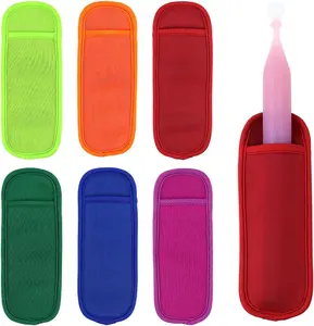 6 Pieces Ice Pop Neoprene Insulator Sleeves Reusable Popsicle Holders Sleeves  Stick Sleeves
