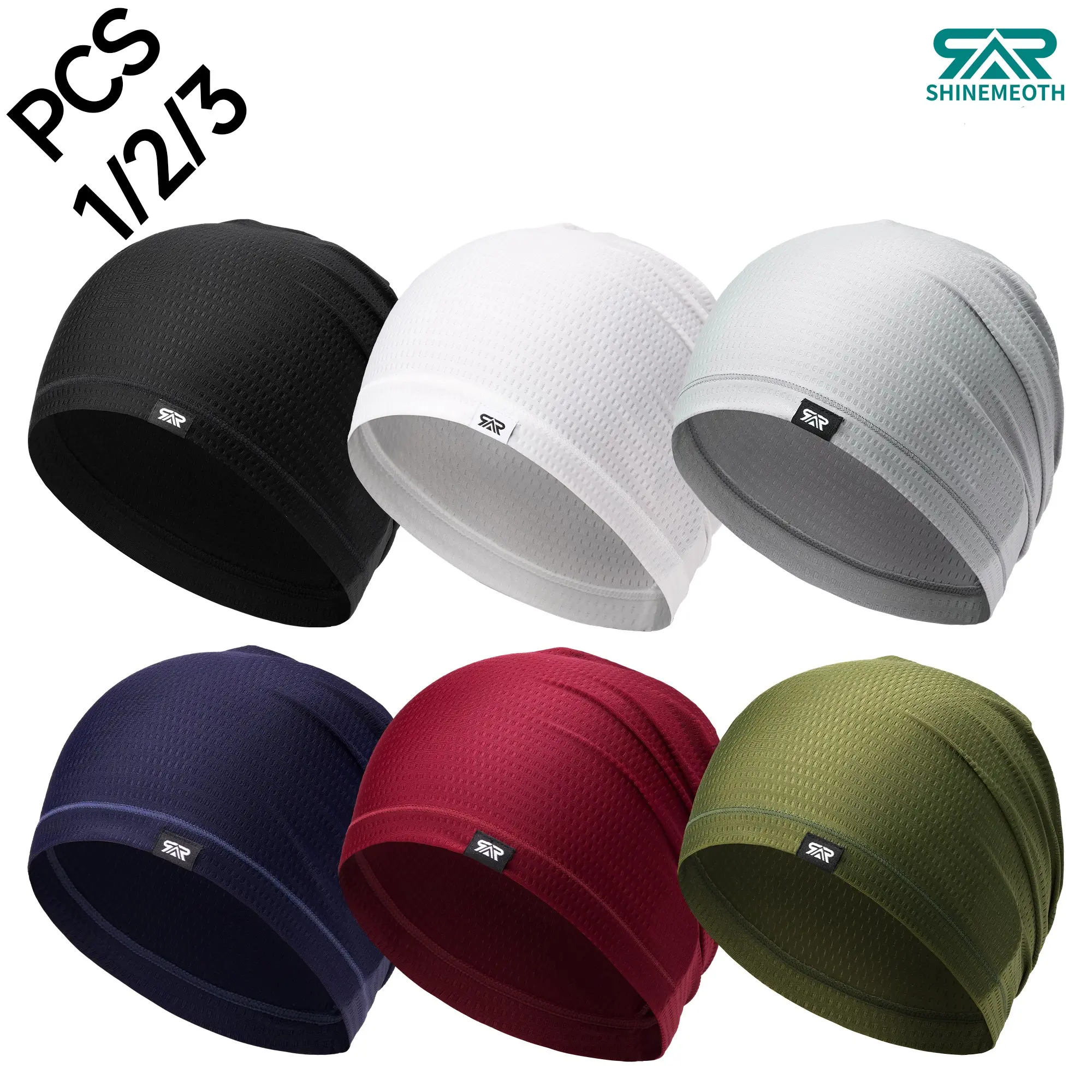 1/2/3Pcs Men's Outdoor Running Sports Hat, Quick Drying Hat, Quick-Dry Ventilation Mesh Cap, Lightweight Summer Skullcap, Lightweight Breathable Headwear, Breathable Beanie Helmet Liner Hat for Running Cycling Gym