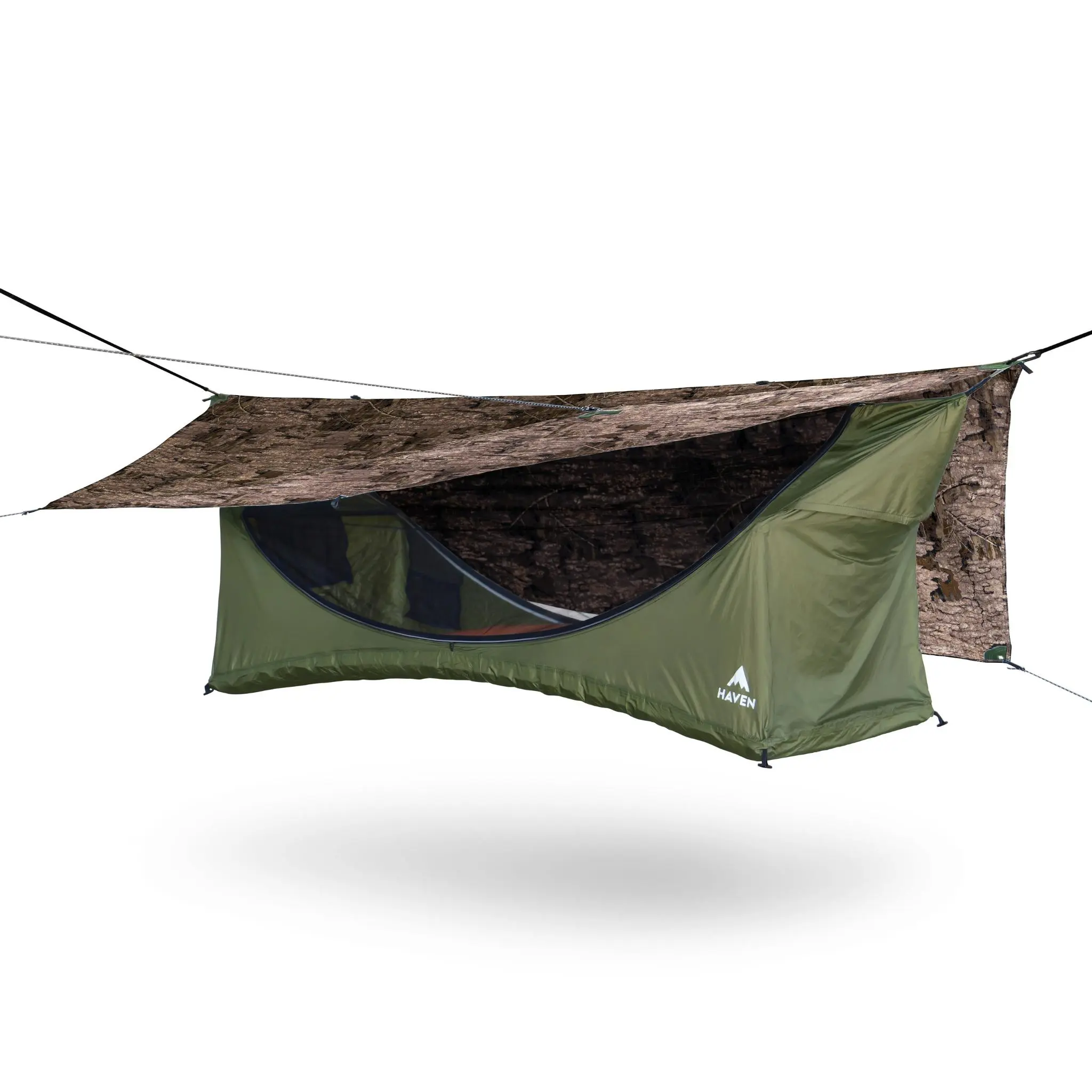 Haven XL Lay Flat Hammock Tent Kit - XL Camping Hammock with Rainfly + Pad + Bug Net